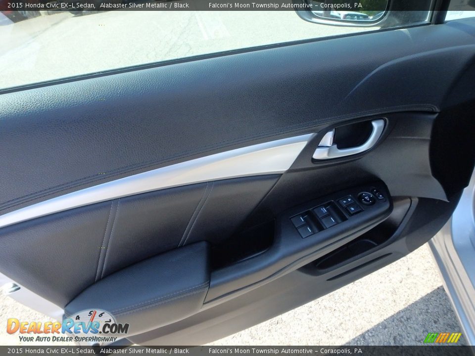 2015 Honda Civic EX-L Sedan Alabaster Silver Metallic / Black Photo #18
