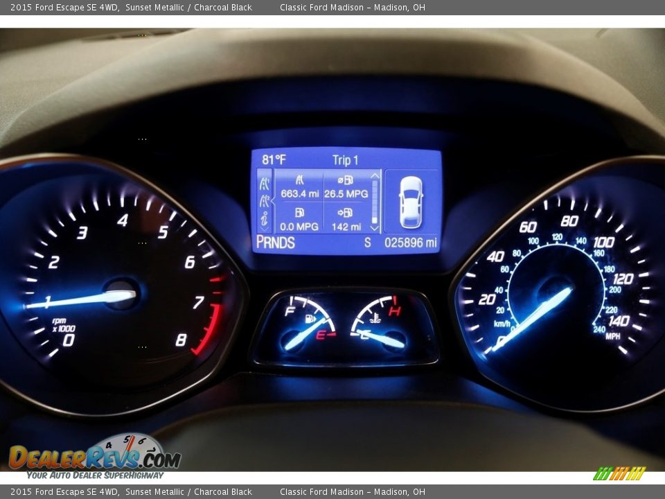 2015 Ford Escape SE 4WD Sunset Metallic / Charcoal Black Photo #7