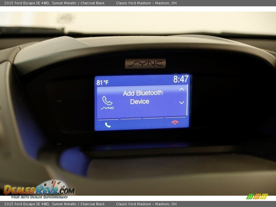 2015 Ford Escape SE 4WD Sunset Metallic / Charcoal Black Photo #10