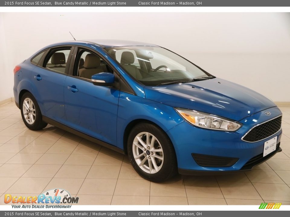 2015 Ford Focus SE Sedan Blue Candy Metallic / Medium Light Stone Photo #1