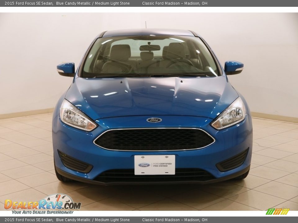 2015 Ford Focus SE Sedan Blue Candy Metallic / Medium Light Stone Photo #2