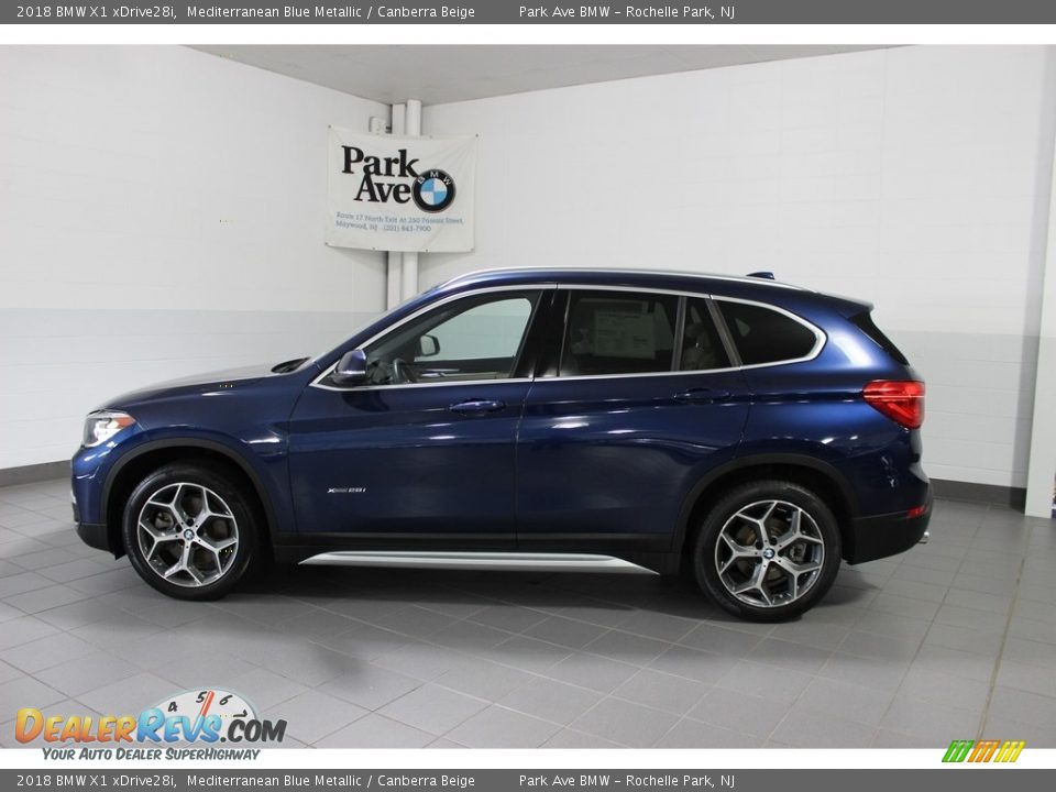 2018 BMW X1 xDrive28i Mediterranean Blue Metallic / Canberra Beige Photo #2