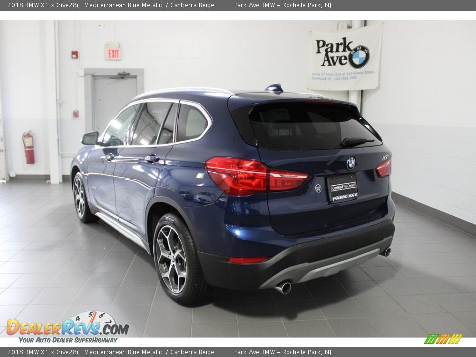 2018 BMW X1 xDrive28i Mediterranean Blue Metallic / Canberra Beige Photo #3