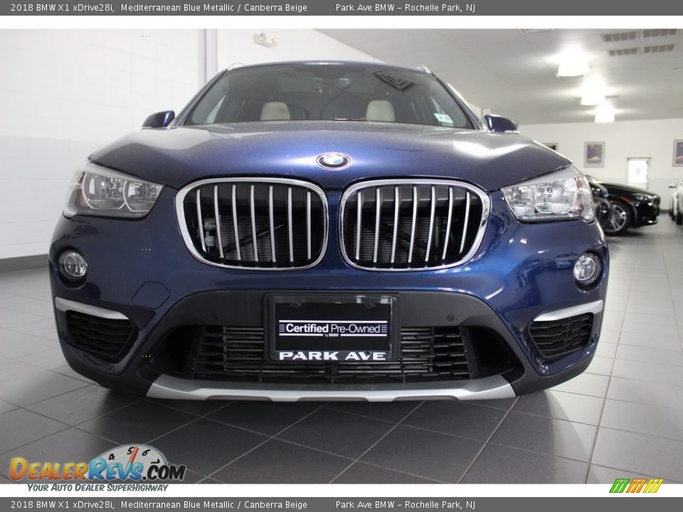 2018 BMW X1 xDrive28i Mediterranean Blue Metallic / Canberra Beige Photo #8