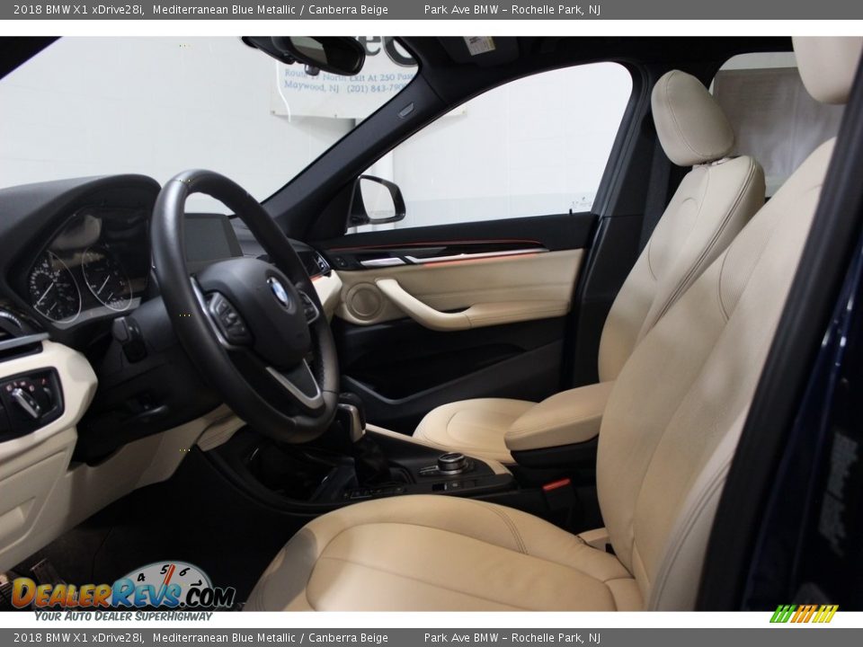 2018 BMW X1 xDrive28i Mediterranean Blue Metallic / Canberra Beige Photo #11