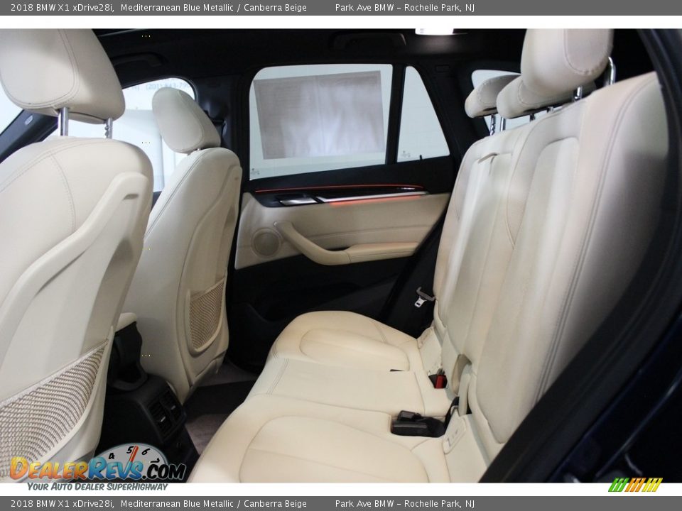 2018 BMW X1 xDrive28i Mediterranean Blue Metallic / Canberra Beige Photo #14