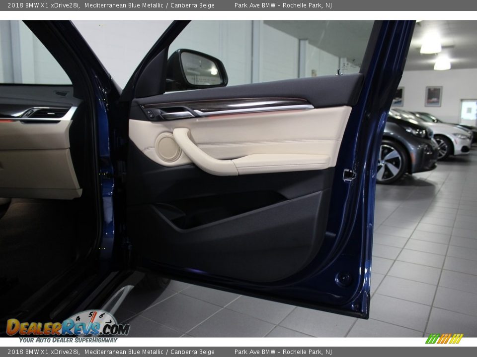 2018 BMW X1 xDrive28i Mediterranean Blue Metallic / Canberra Beige Photo #15