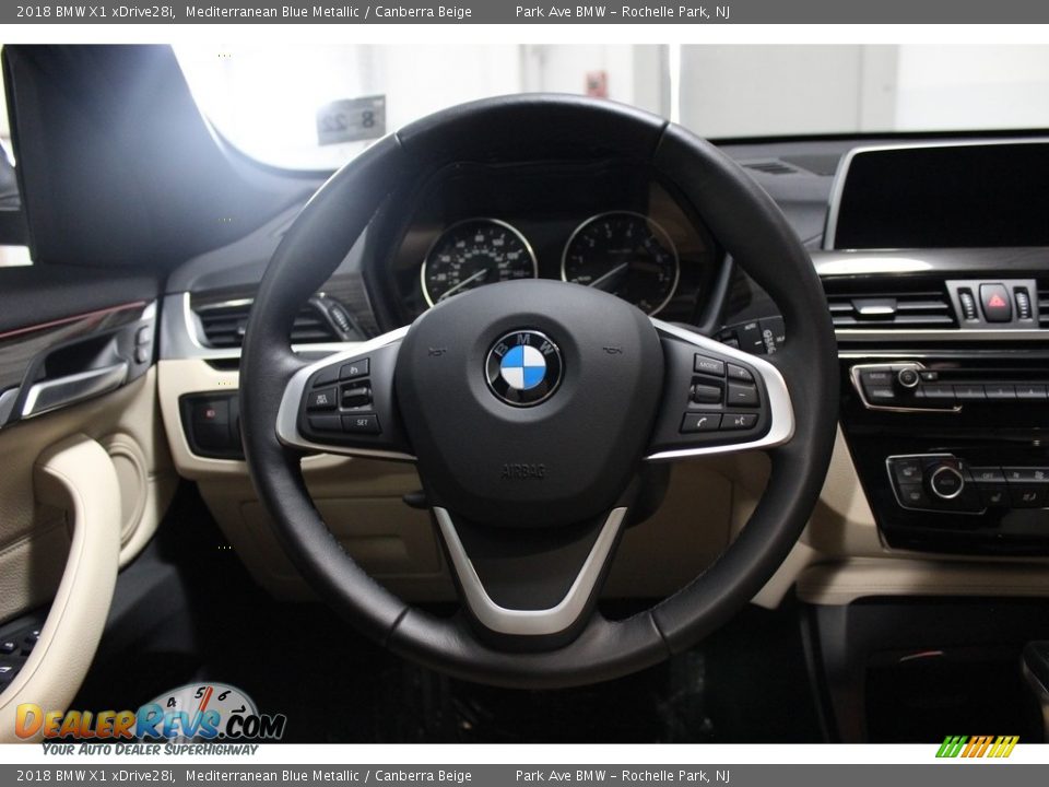 2018 BMW X1 xDrive28i Mediterranean Blue Metallic / Canberra Beige Photo #22