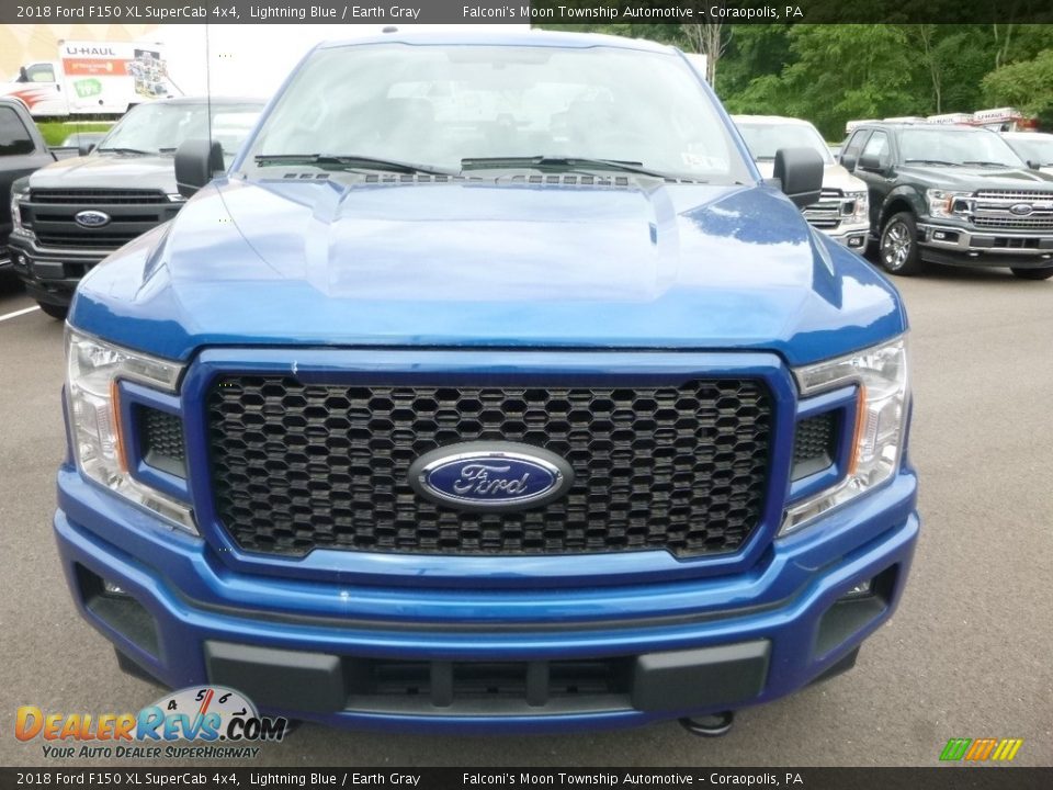 2018 Ford F150 XL SuperCab 4x4 Lightning Blue / Earth Gray Photo #4