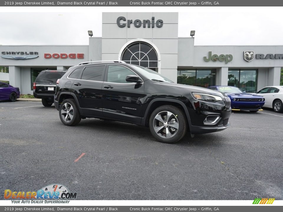 2019 Jeep Cherokee Limited Diamond Black Crystal Pearl / Black Photo #1