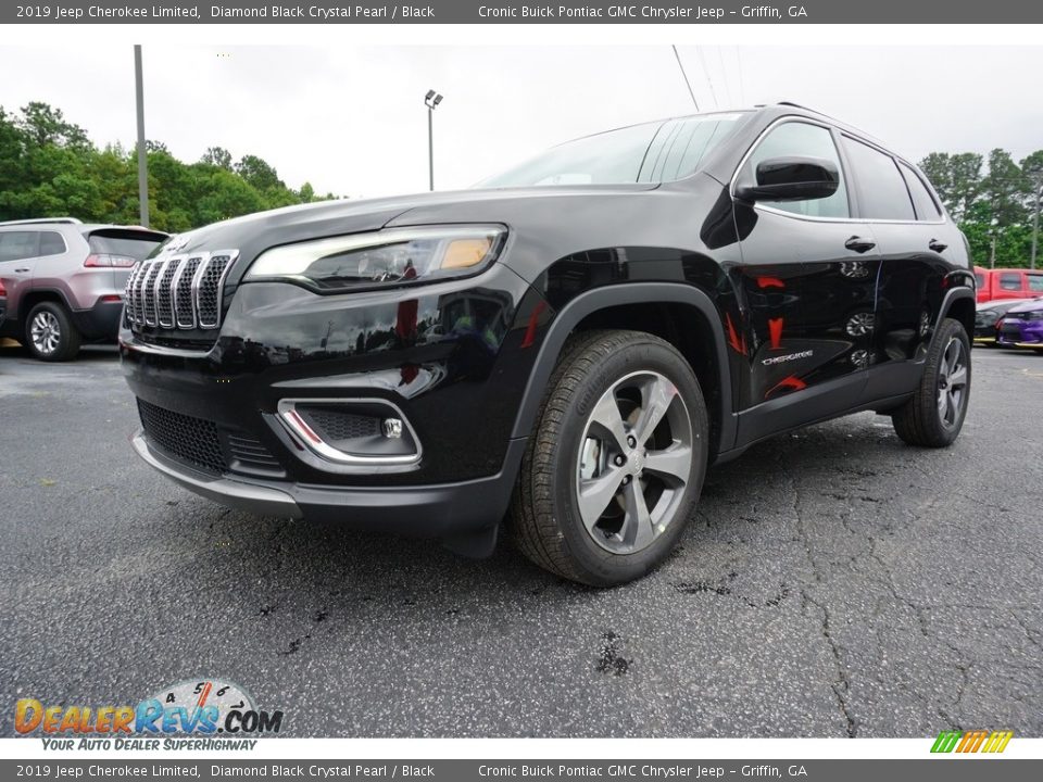 2019 Jeep Cherokee Limited Diamond Black Crystal Pearl / Black Photo #3
