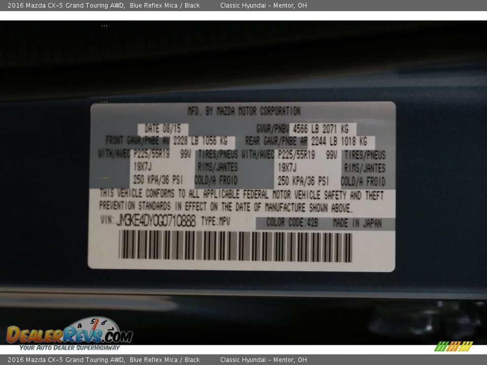 2016 Mazda CX-5 Grand Touring AWD Blue Reflex Mica / Black Photo #20