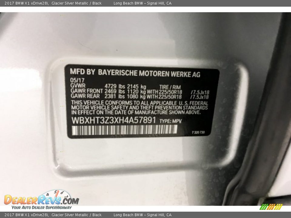 2017 BMW X1 xDrive28i Glacier Silver Metallic / Black Photo #22