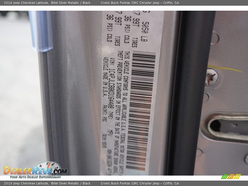 2019 Jeep Cherokee Latitude Billet Silver Metallic / Black Photo #14