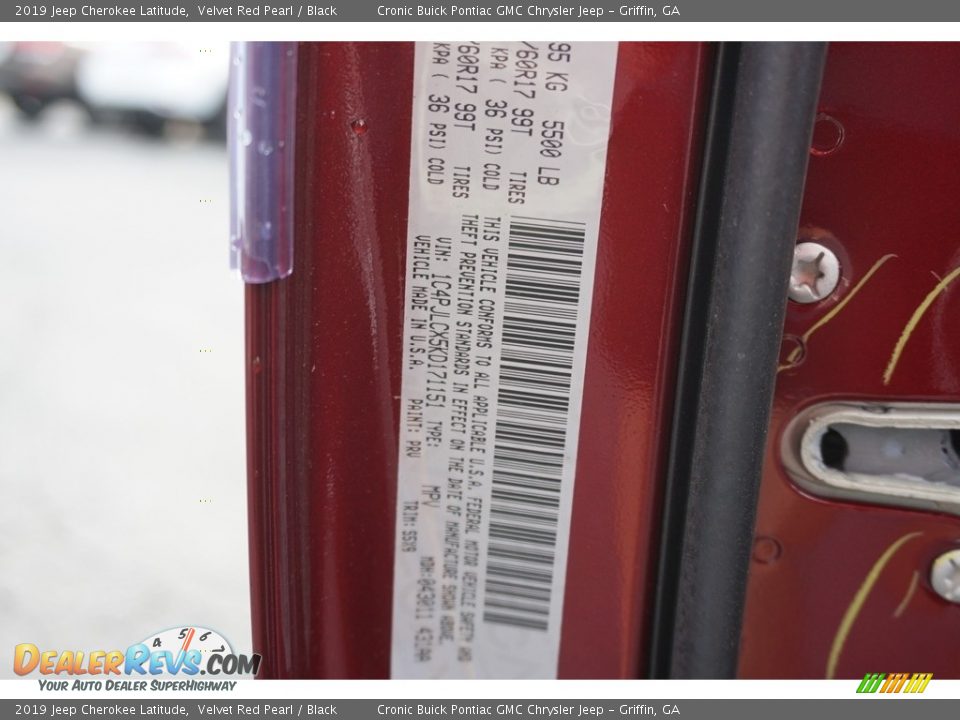 2019 Jeep Cherokee Latitude Velvet Red Pearl / Black Photo #14