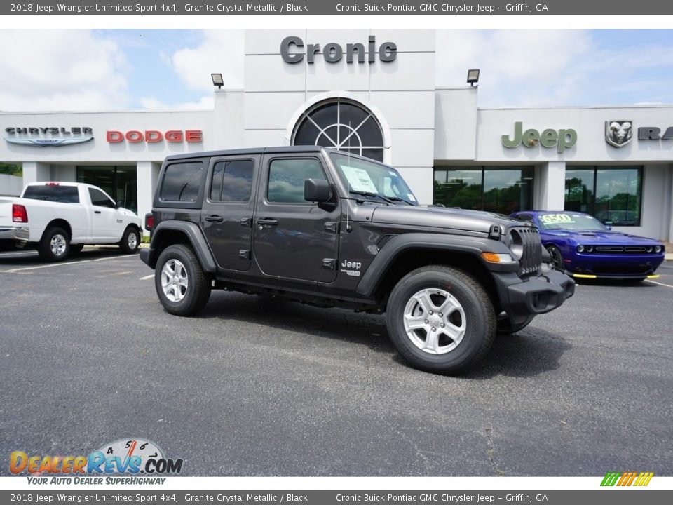 2018 Jeep Wrangler Unlimited Sport 4x4 Granite Crystal Metallic / Black Photo #1