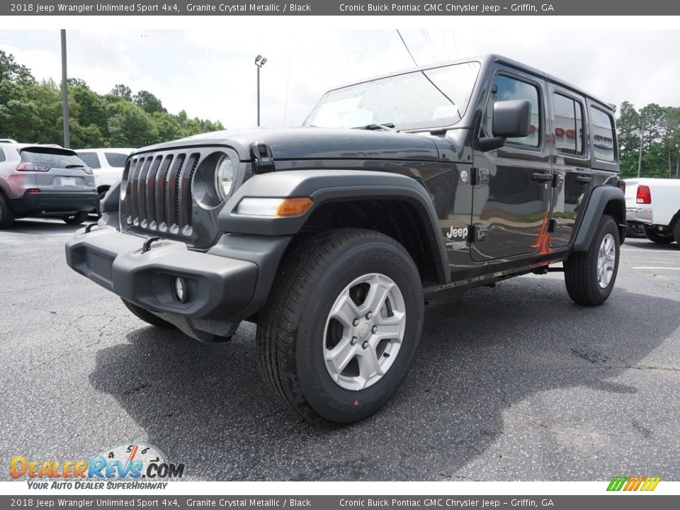 2018 Jeep Wrangler Unlimited Sport 4x4 Granite Crystal Metallic / Black Photo #3