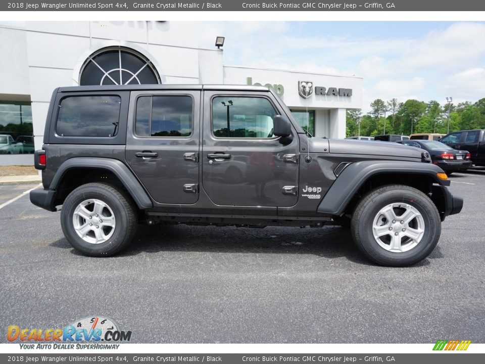 2018 Jeep Wrangler Unlimited Sport 4x4 Granite Crystal Metallic / Black Photo #10