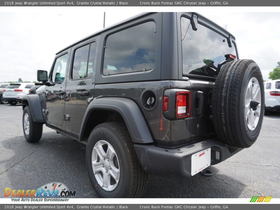 2018 Jeep Wrangler Unlimited Sport 4x4 Granite Crystal Metallic / Black Photo #13