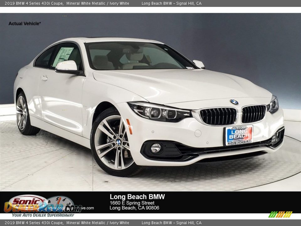 2019 BMW 4 Series 430i Coupe Mineral White Metallic / Ivory White Photo #1