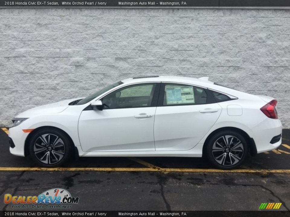 2018 Honda Civic EX-T Sedan White Orchid Pearl / Ivory Photo #7