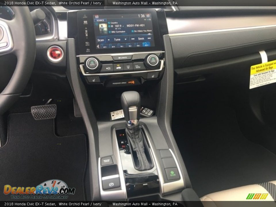 2018 Honda Civic EX-T Sedan White Orchid Pearl / Ivory Photo #15