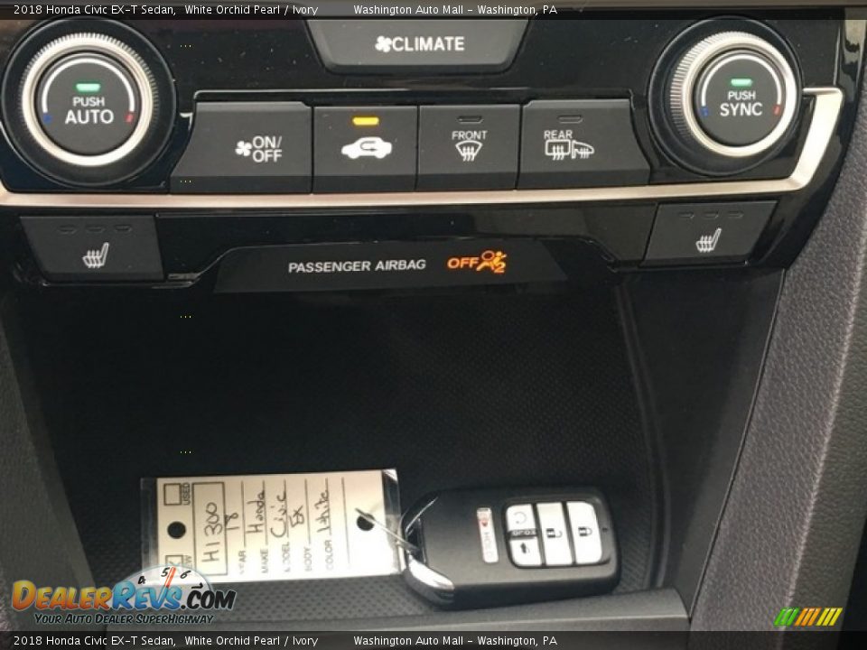 2018 Honda Civic EX-T Sedan White Orchid Pearl / Ivory Photo #20