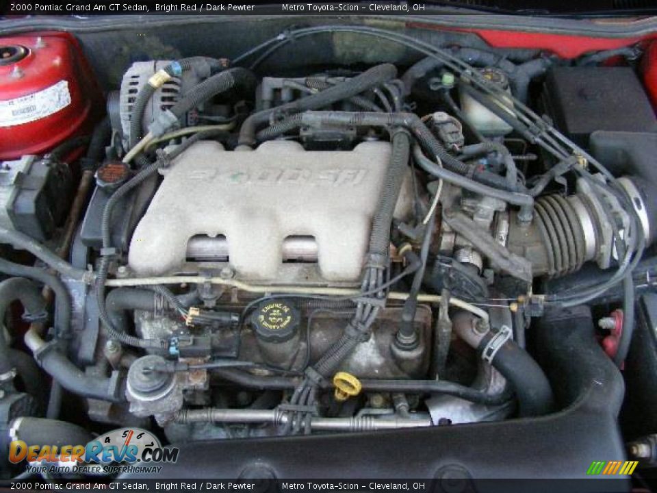 2000 Pontiac Grand Am GT Sedan Bright Red / Dark Pewter Photo #27