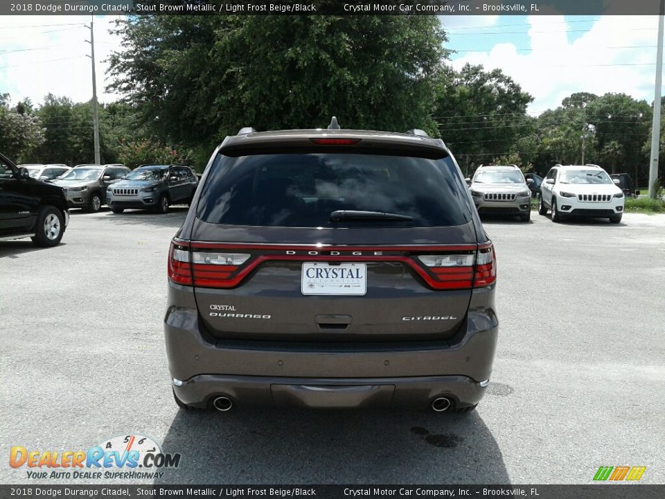 2018 Dodge Durango Citadel Stout Brown Metallic / Light Frost Beige/Black Photo #4