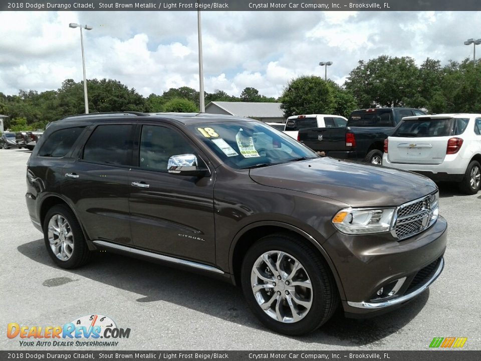 2018 Dodge Durango Citadel Stout Brown Metallic / Light Frost Beige/Black Photo #7