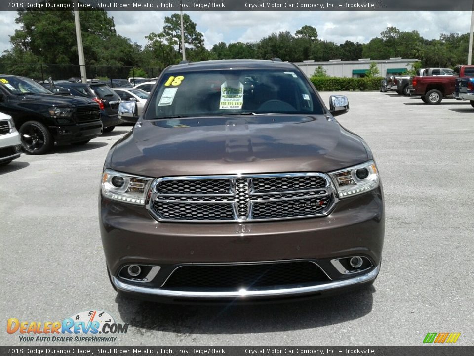 2018 Dodge Durango Citadel Stout Brown Metallic / Light Frost Beige/Black Photo #8