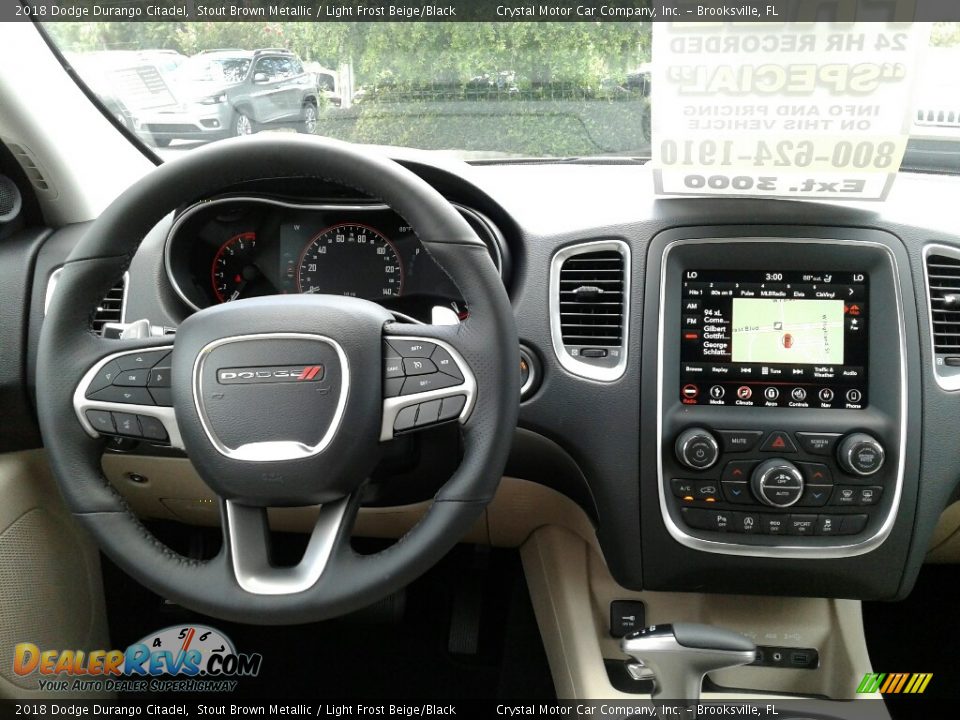 2018 Dodge Durango Citadel Stout Brown Metallic / Light Frost Beige/Black Photo #13