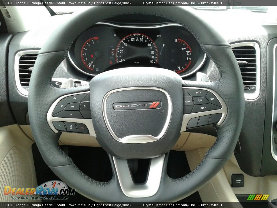 2018 Dodge Durango Citadel Stout Brown Metallic / Light Frost Beige/Black Photo #14