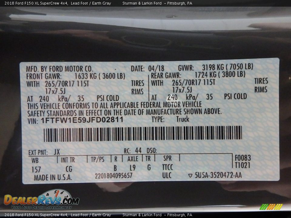 2018 Ford F150 XL SuperCrew 4x4 Lead Foot / Earth Gray Photo #10