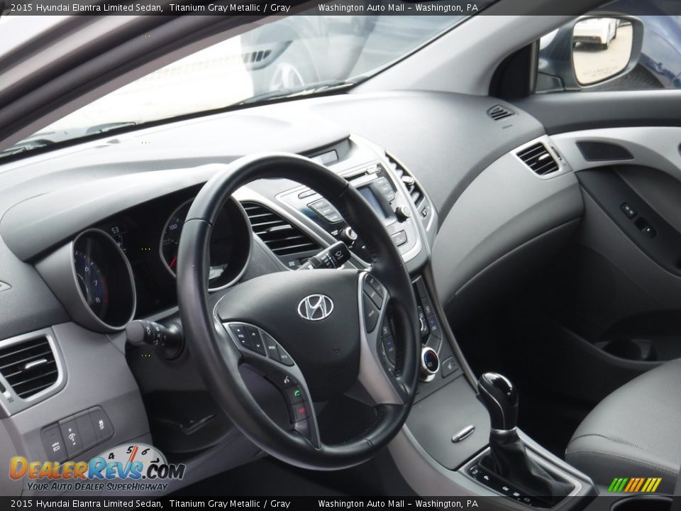 2015 Hyundai Elantra Limited Sedan Titanium Gray Metallic / Gray Photo #12