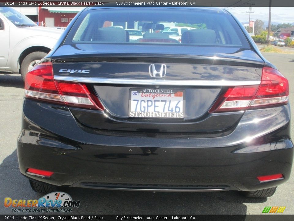 2014 Honda Civic LX Sedan Crystal Black Pearl / Black Photo #6