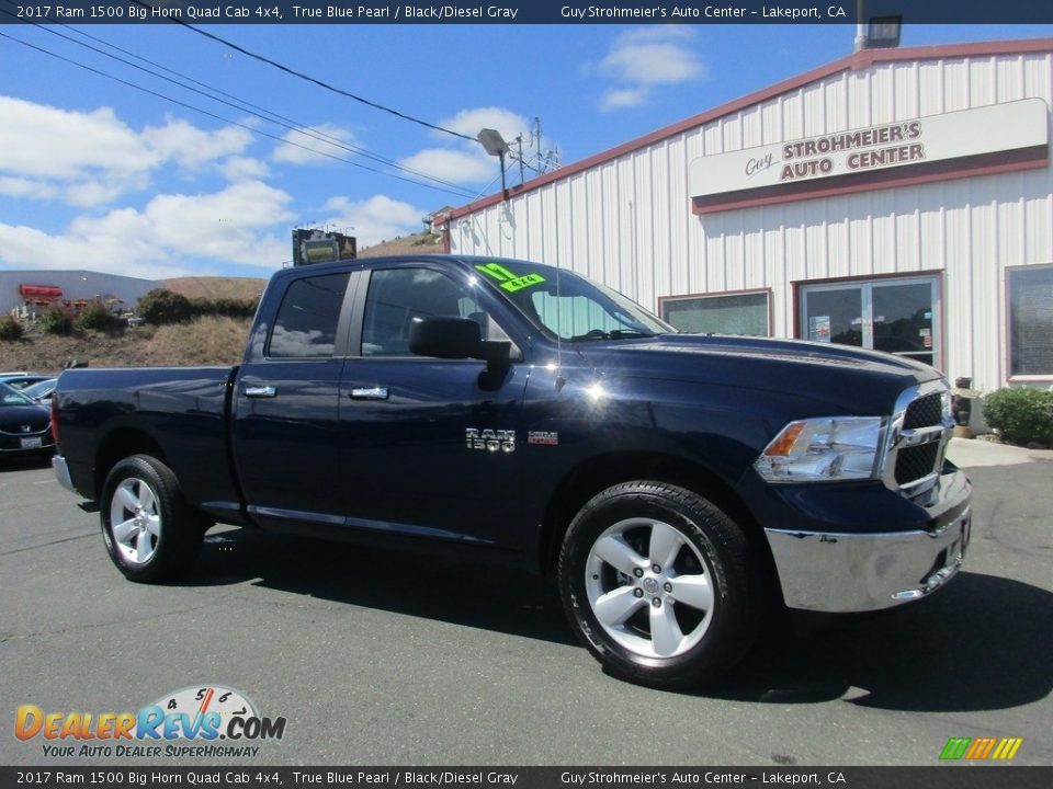 2017 Ram 1500 Big Horn Quad Cab 4x4 True Blue Pearl / Black/Diesel Gray Photo #1