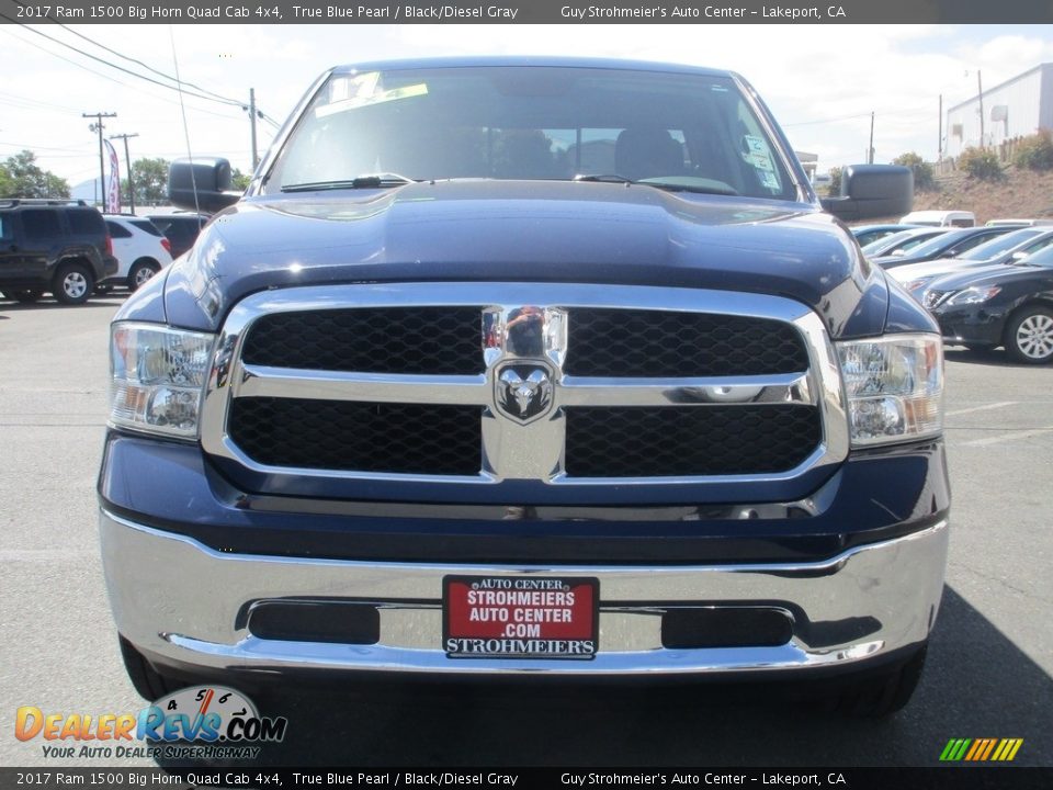 2017 Ram 1500 Big Horn Quad Cab 4x4 True Blue Pearl / Black/Diesel Gray Photo #2