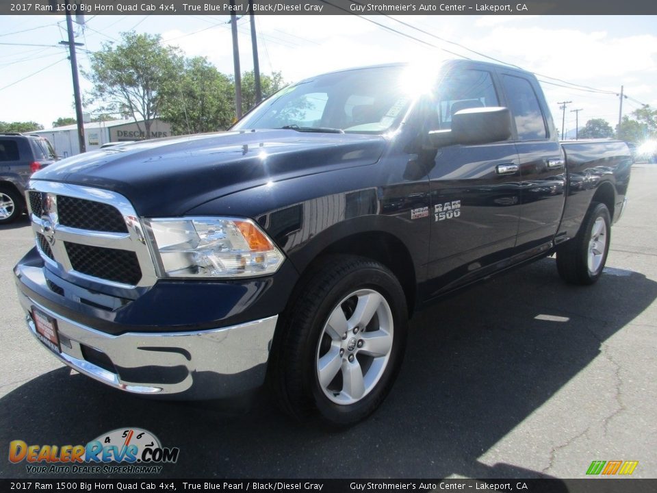 2017 Ram 1500 Big Horn Quad Cab 4x4 True Blue Pearl / Black/Diesel Gray Photo #3