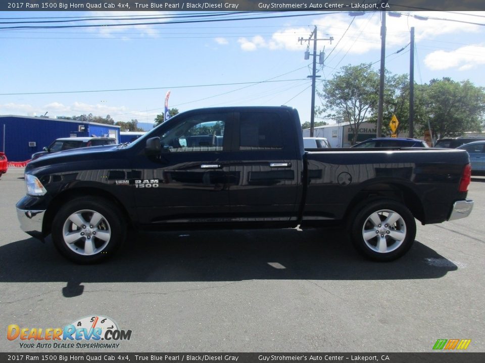 2017 Ram 1500 Big Horn Quad Cab 4x4 True Blue Pearl / Black/Diesel Gray Photo #4