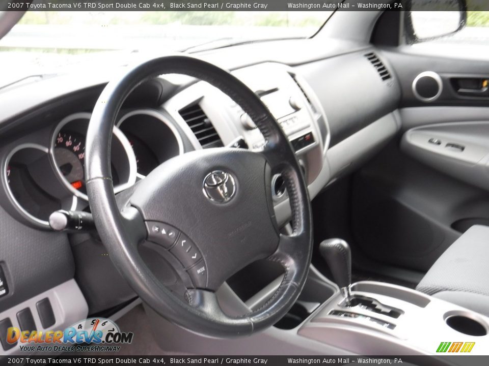 2007 Toyota Tacoma V6 TRD Sport Double Cab 4x4 Black Sand Pearl / Graphite Gray Photo #15