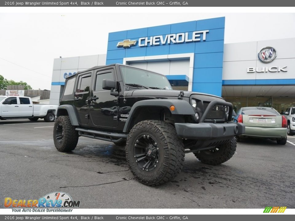2016 Jeep Wrangler Unlimited Sport 4x4 Black / Black Photo #1