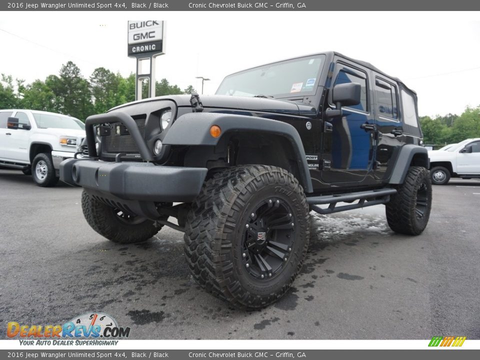 2016 Jeep Wrangler Unlimited Sport 4x4 Black / Black Photo #3