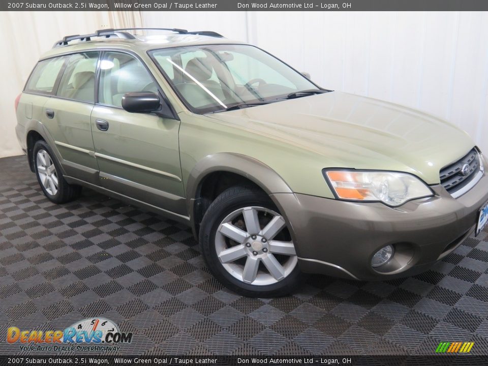 2007 Subaru Outback 2.5i Wagon Willow Green Opal / Taupe Leather Photo #3