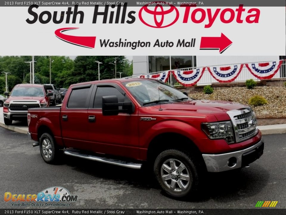 2013 Ford F150 XLT SuperCrew 4x4 Ruby Red Metallic / Steel Gray Photo #1