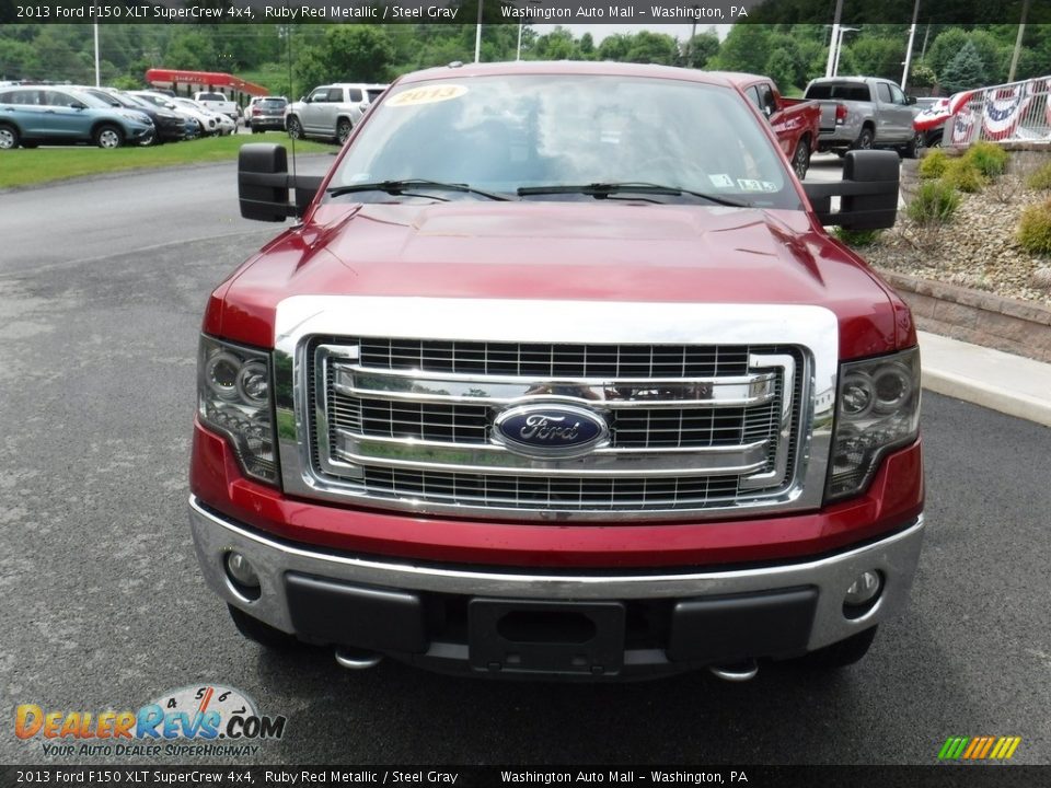 2013 Ford F150 XLT SuperCrew 4x4 Ruby Red Metallic / Steel Gray Photo #6