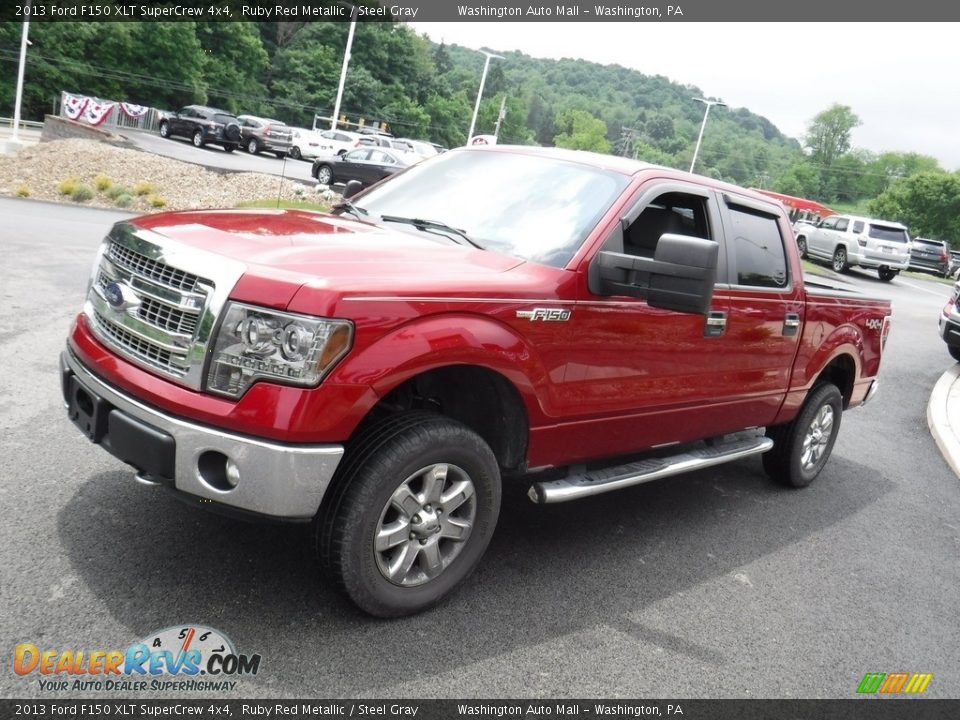 2013 Ford F150 XLT SuperCrew 4x4 Ruby Red Metallic / Steel Gray Photo #7