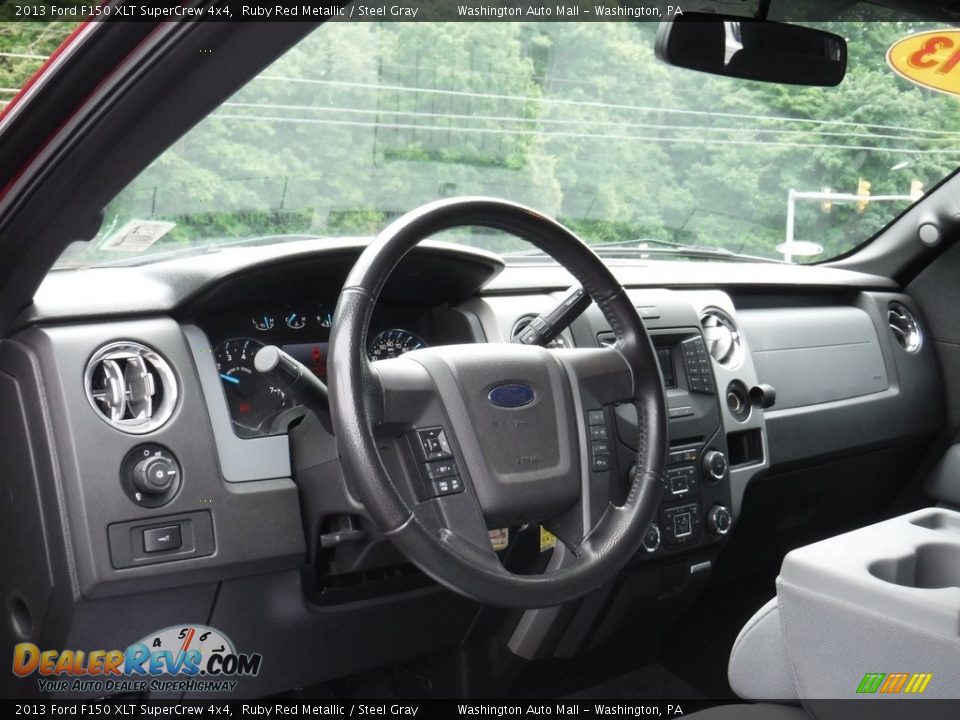 2013 Ford F150 XLT SuperCrew 4x4 Ruby Red Metallic / Steel Gray Photo #13