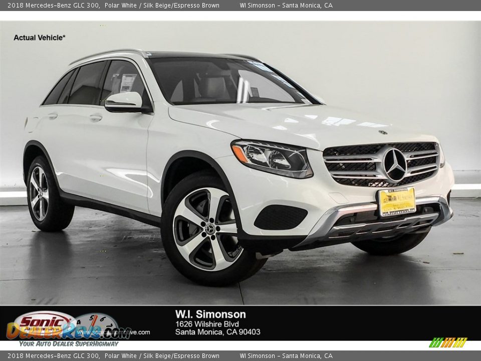 2018 Mercedes-Benz GLC 300 Polar White / Silk Beige/Espresso Brown Photo #1