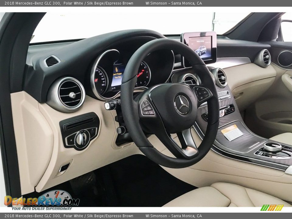 2018 Mercedes-Benz GLC 300 Polar White / Silk Beige/Espresso Brown Photo #5